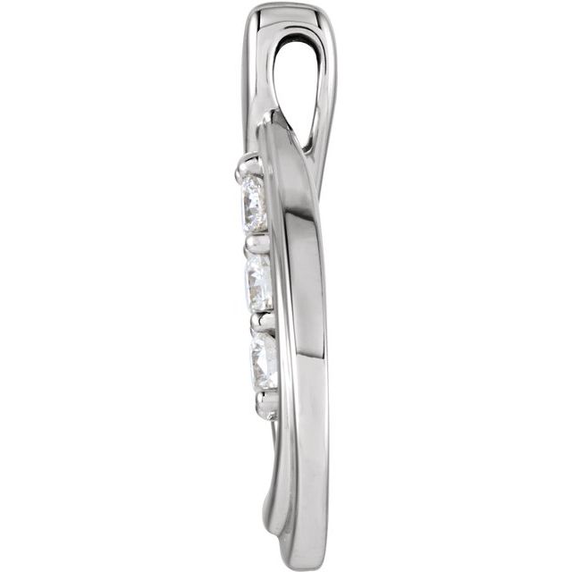 14K White 3/8 CTW Natural Diamond Pendant