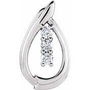 14K White 3/8 CTW Natural Diamond Pendant
