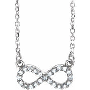 14K White 1/10 CTW Natural Diamond Infinity 16 1/2" Necklace