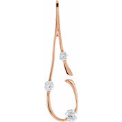 14K Rose 1/2 CTW Natural Diamond Freeform Pendant