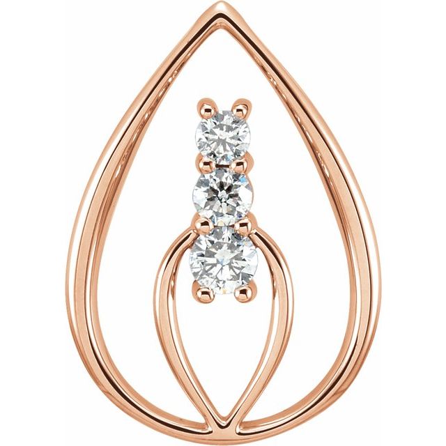 14K Rose 1/2 CTW Natural Diamond Pendant