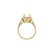 14K Yellow 8mm Round 1/6 CTW Natural Diamond Semi-Set Halo-Style Ring