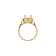 14K Yellow 8mm Round 1/6 CTW Natural Diamond Semi-Set Halo-Style Ring
