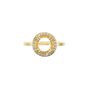 14K Yellow 8mm Round 1/6 CTW Natural Diamond Semi-Set Halo-Style Ring