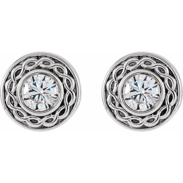 14K White 1/5 CTW Natural Diamond Earrings