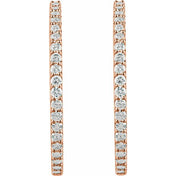 14K Rose 5 CTW Lab-Grown Diamond Inside-Outside 41.5 mm Hinged Hoop Earrings