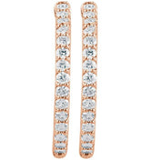 14K Rose 2 CTW Lab-Grown Diamond Inside-Outside 29.5 mm Hinged Hoop Earrings