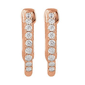 14K Rose 1/4 CTW Lab-Grown Diamond Inside-Outside 14.5 mm Hinged Hoop Earrings
