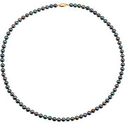 14K Yellow Panache?  Cultured Black Freshwater Pearl 20" Necklace
