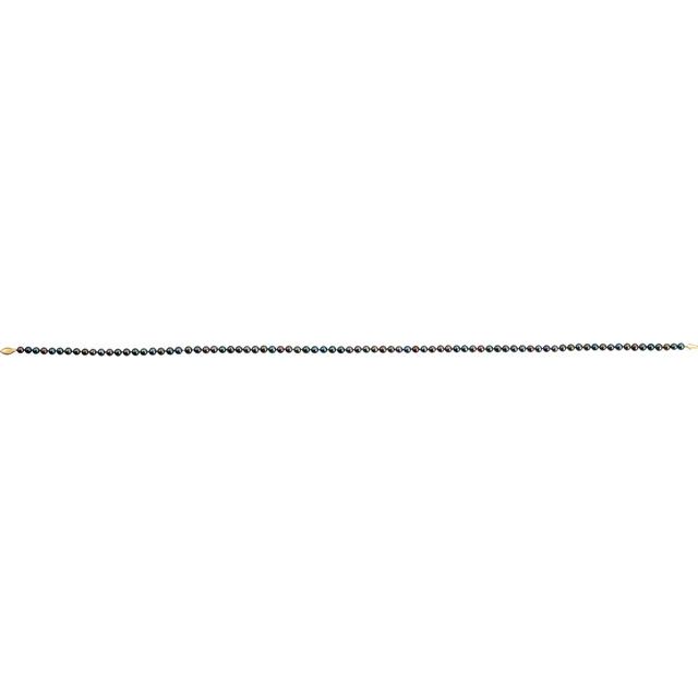 14K Yellow Panache?  Cultured Black Freshwater Pearl 20" Necklace