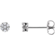 14K Natural Diamond Cluster Earrings in White, Yellow, and Rose Gold