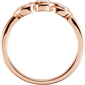 14K Rose 1/3 CTW Natural Diamond Three-Stone Ring