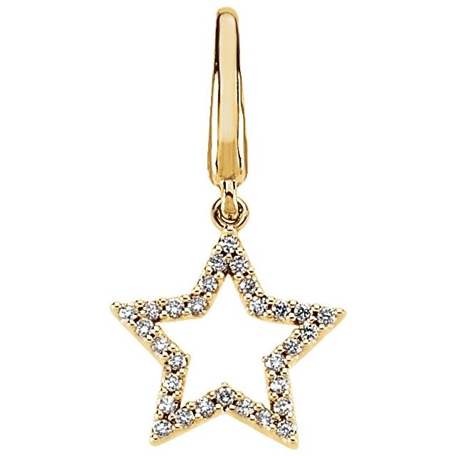 14K Yellow 1/8 CTW Natural Diamond Star Charm