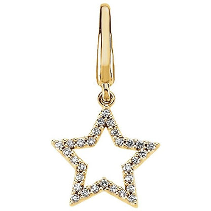 14K Yellow 1/8 CTW Natural Diamond Star Charm