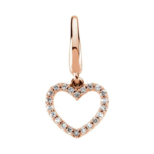 14K Rose .08 CTW Natural Diamond Heart Charm