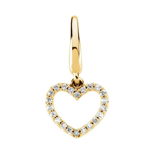 14K Yellow .08 CTW Natural Diamond Heart Charm