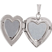 Sterling Silver  .01 CTW Natural Diamond 15 mm Heart Locket