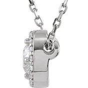 14K Lab-Grown Diamond Halo-Style 16" Necklace with 1/5 to 1/2 CTW Diamond Accents