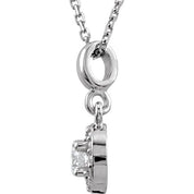14K White 1/5 CTW Natural Diamond Halo-Style 18" Necklace