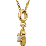 14K Yellow 1/5 CTW Natural Diamond Halo-Style 18" Necklace