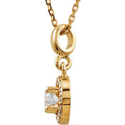 14K Yellow 1/5 CTW Natural Diamond Halo-Style 18" Necklace