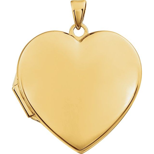 14K Gold Engravable Heart Locket - Can Create Photo