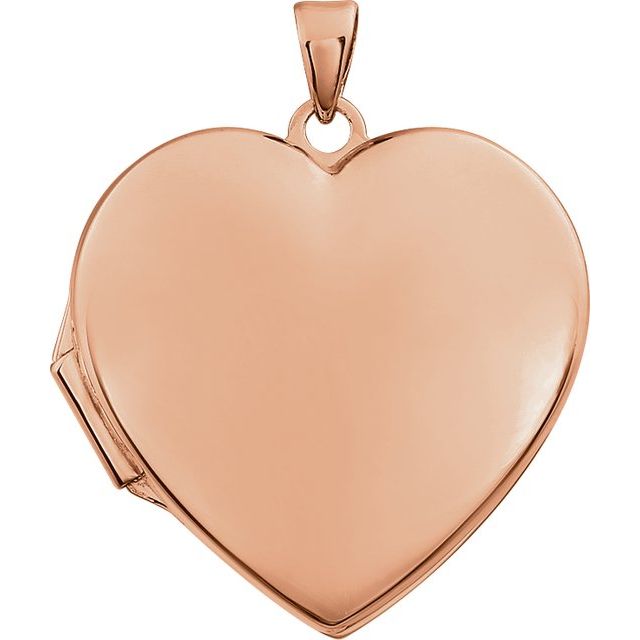 14K Gold Engravable Heart Locket - Can Create Photo