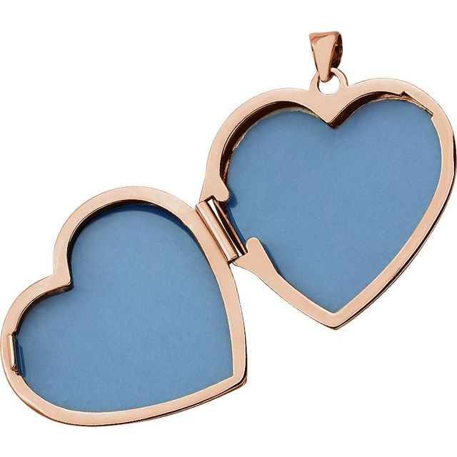 14K Gold Engravable Heart Locket - Can Create Photo