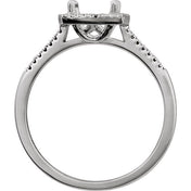 Sterling Silver Round & .015 CTW Natural Diamond Semi-Set Ring