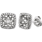 Sterling Silver .015 CTW Natural Diamond Semi-Set Earrings