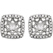 Sterling Silver .015 CTW Natural Diamond Semi-Set Earrings