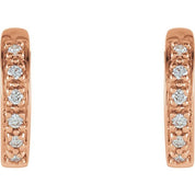14K Rose 1/10 CTW Natural Diamond Hinged 12.4 mm Hoop Earrings