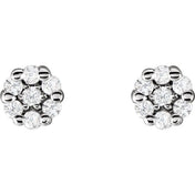 14K Natural Diamond Cluster Earrings in White, Yellow, and Rose Gold