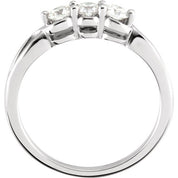 14K White 1/2 CTW Natural Diamond Three-Stone Ring