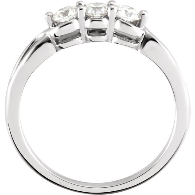 14K White 1/2 CTW Natural Diamond Three-Stone Ring