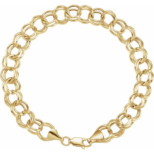 14K Yellow 5.7 mm Hollow Double Cable 8" Chain