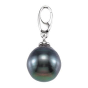 14K White Cultured Gray Tahitian Pearl Charm