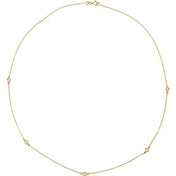 14K Lab-Grown Diamond 3-Station and 5-Station 18" Necklace with CTW Options