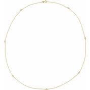 14K Lab-Grown Diamond 7-Station 24" Necklace with 1/4 to 1/3 CTW Diamonds