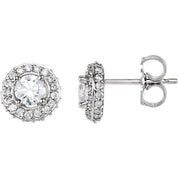 14K White 3/4 CTW Natural Diamond Earrings