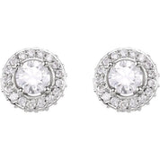 14K White 3/4 CTW Natural Diamond Earrings