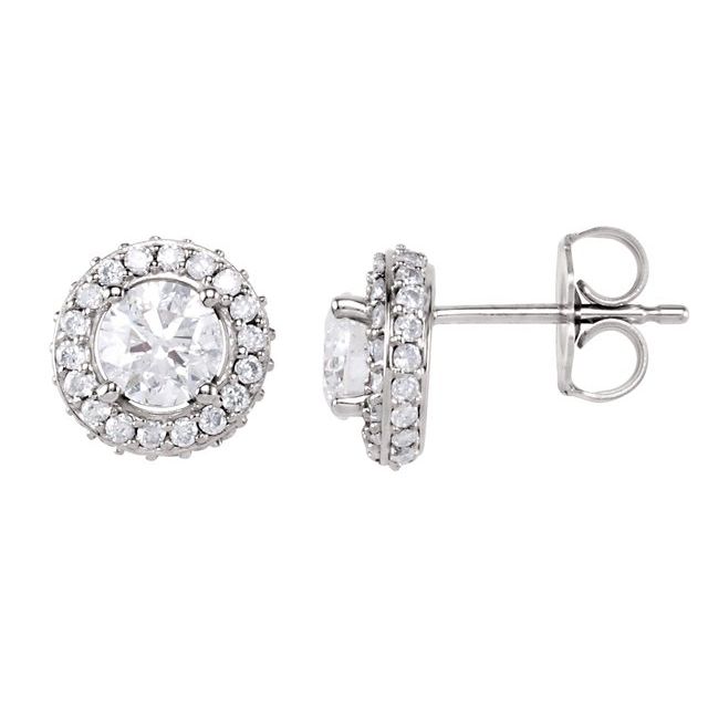 14K White 1 CTW Natural Diamond Earrings