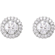 14K White 1 CTW Natural Diamond Earrings