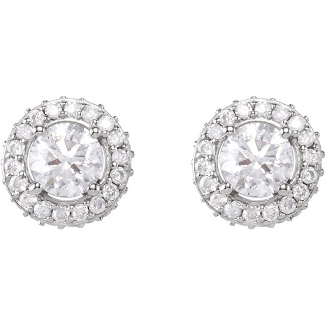 14K White 1 CTW Natural Diamond Earrings