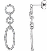 14K White 5/8 CTW Natural Diamond Earrings