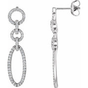 14K White 5/8 CTW Natural Diamond Earrings