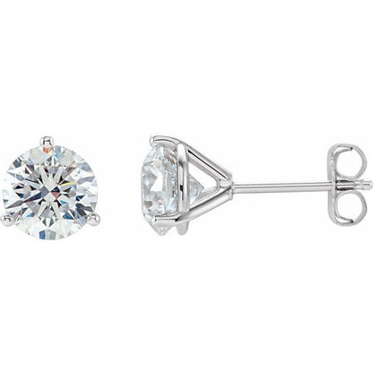 18K White 2 CTW Natural Diamond Stud Earrings