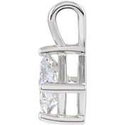 14K White 1/2 CT Natural Diamond Solitaire Pendant