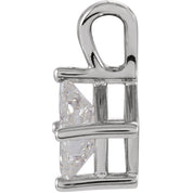 14K White 3/8 CT Natural Diamond Solitaire Pendant