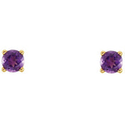 14K Yellow Natural Amethyst Youth Earrings
